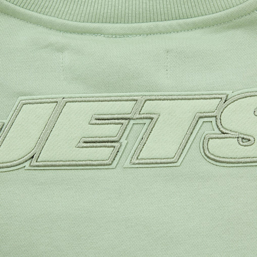 New York Jets  Pro Standard Women's Oversized Cropped Neutral Pullover Sweatshirt