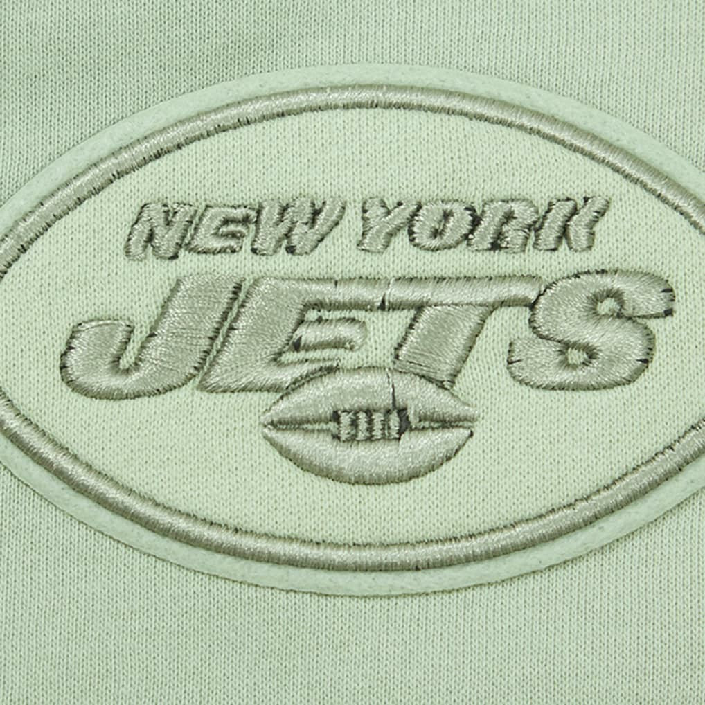 New York Jets  Pro Standard Women's Oversized Cropped Neutral Pullover Sweatshirt