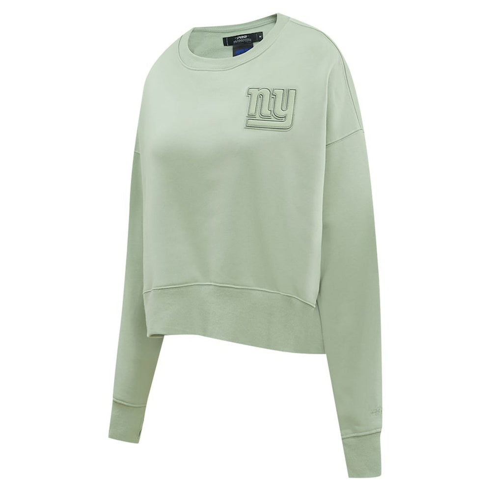 New York Giants  Pro Standard Women's Oversized Cropped Neutral Pullover Sweatshirt