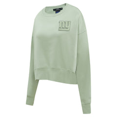 New York Giants  Pro Standard Women's Oversized Cropped Neutral Pullover Sweatshirt