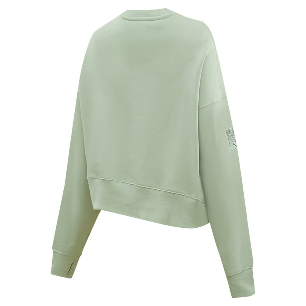New York Giants  Pro Standard Women's Oversized Cropped Neutral Pullover Sweatshirt