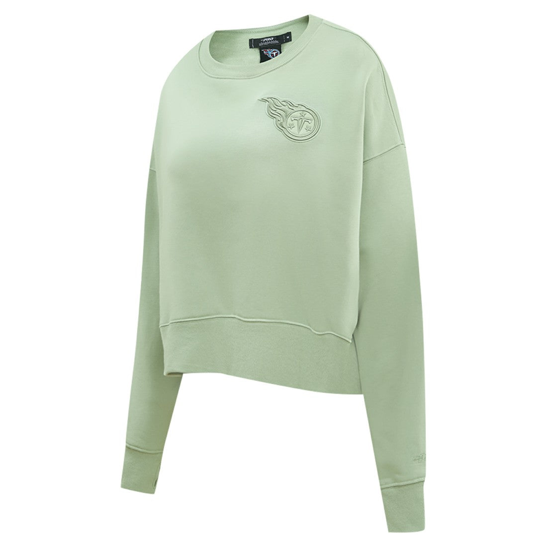Tennessee Titans  Pro Standard Women's Oversized Cropped Neutral Pullover Sweatshirt