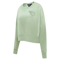 Tennessee Titans  Pro Standard Women's Oversized Cropped Neutral Pullover Sweatshirt