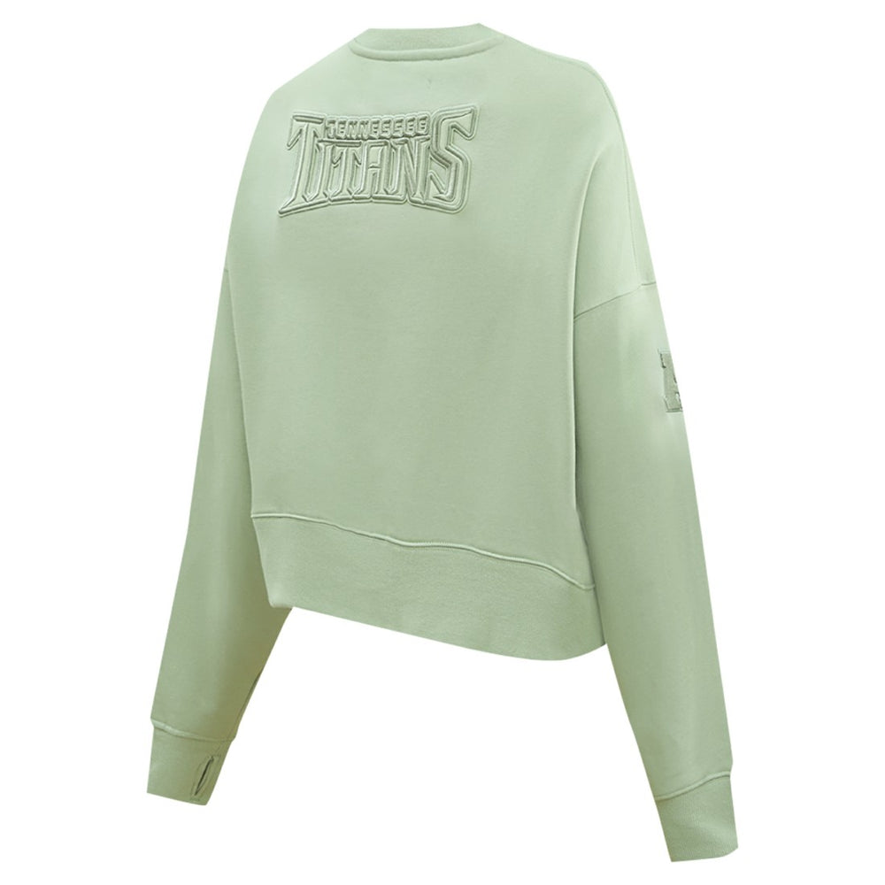 Tennessee Titans  Pro Standard Women's Oversized Cropped Neutral Pullover Sweatshirt