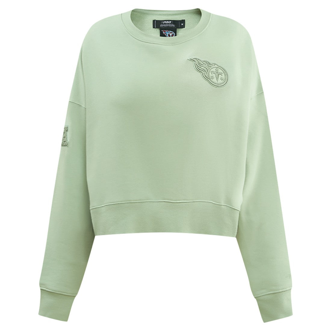 Tennessee Titans  Pro Standard Women's Oversized Cropped Neutral Pullover Sweatshirt