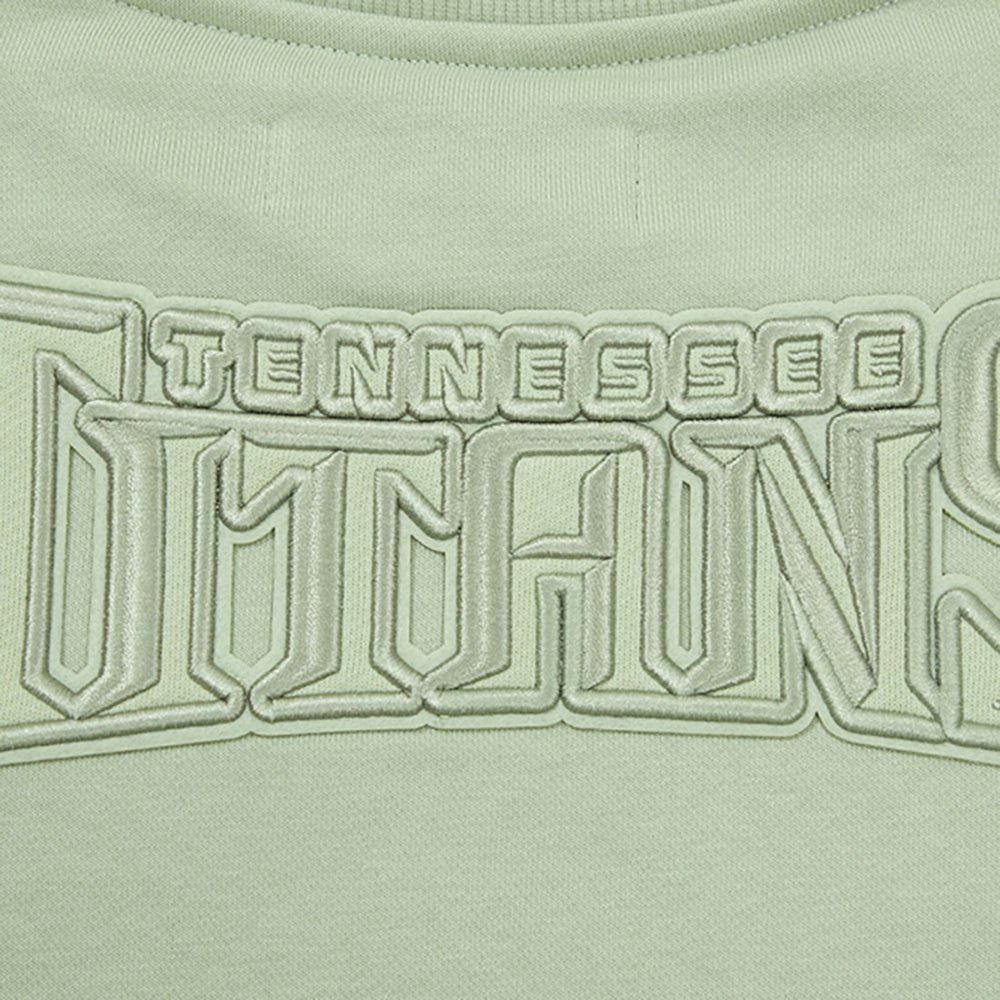 Tennessee Titans  Pro Standard Women's Oversized Cropped Neutral Pullover Sweatshirt