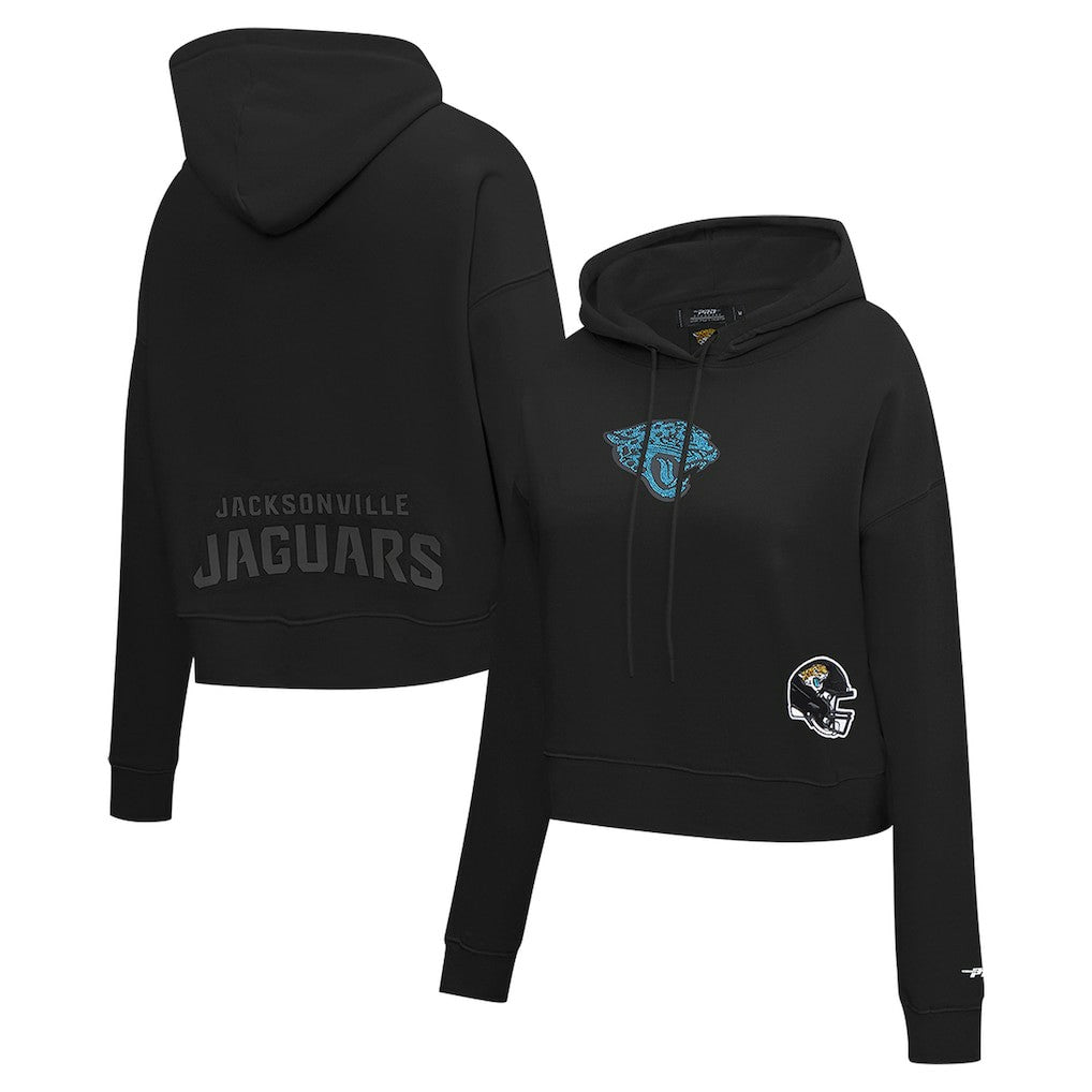 Jacksonville Jaguars  Pro Standard Women's Jeweled Cropped Pullover Hoodie