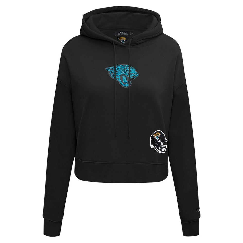 Jacksonville Jaguars  Pro Standard Women's Jeweled Cropped Pullover Hoodie