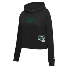 New York Jets  Pro Standard Women's Jeweled Cropped Pullover Hoodie