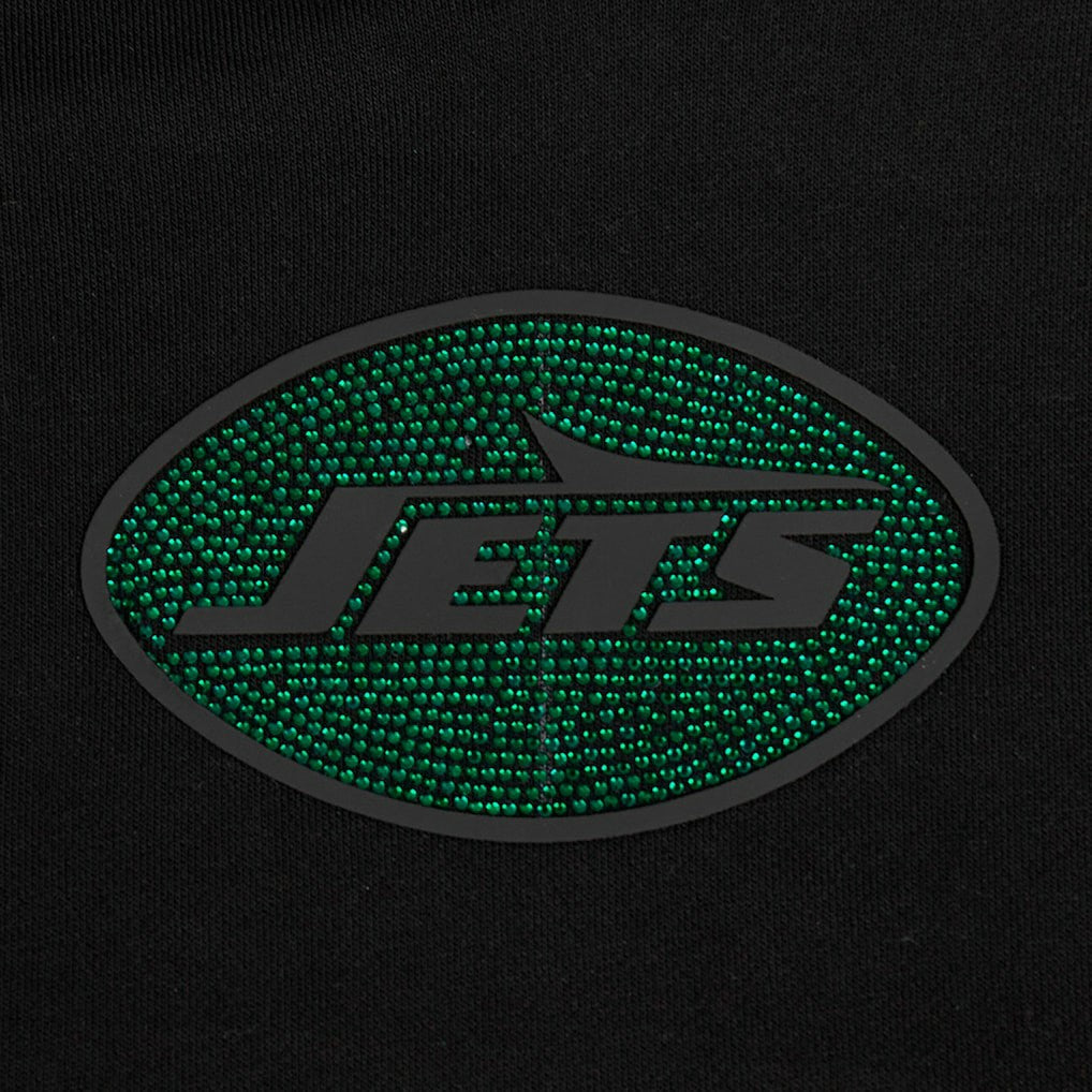 New York Jets  Pro Standard Women's Jeweled Cropped Pullover Hoodie
