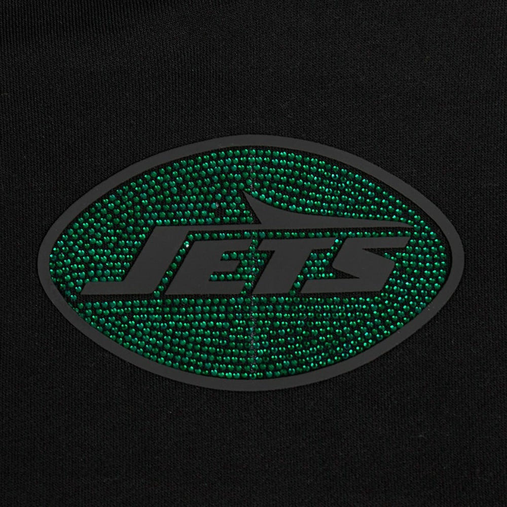 New York Jets  Pro Standard Women's Jeweled Cropped Pullover Hoodie