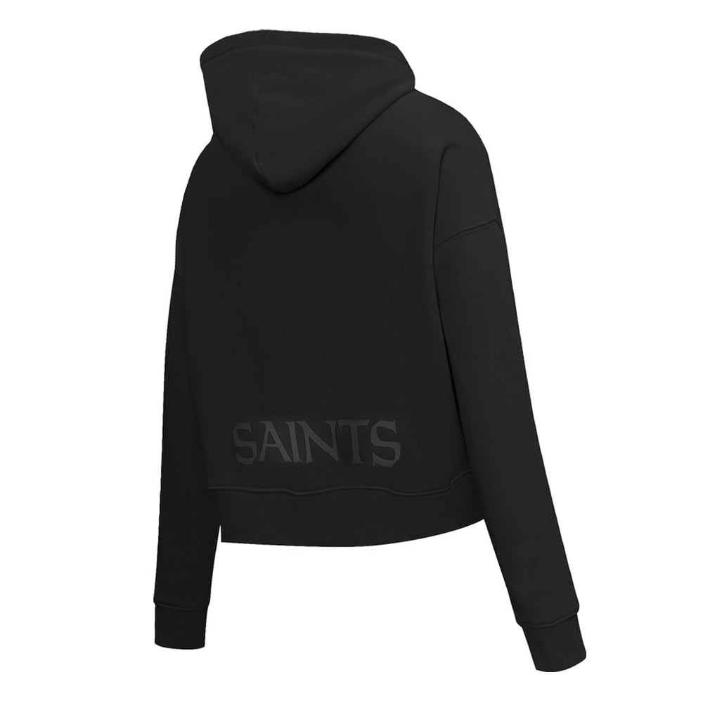 New Orleans Saints  Pro Standard Women's Jeweled Cropped Pullover Hoodie