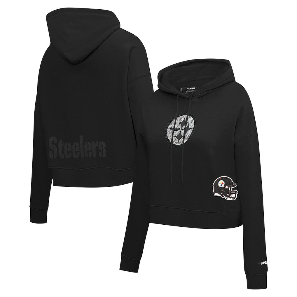 Pittsburgh Steelers  Pro Standard Women's Jeweled Cropped Pullover Hoodie