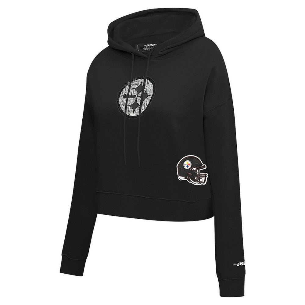 Pittsburgh Steelers  Pro Standard Women's Jeweled Cropped Pullover Hoodie