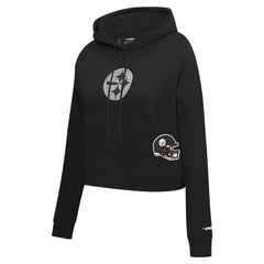 Pittsburgh Steelers  Pro Standard Women's Jeweled Cropped Pullover Hoodie