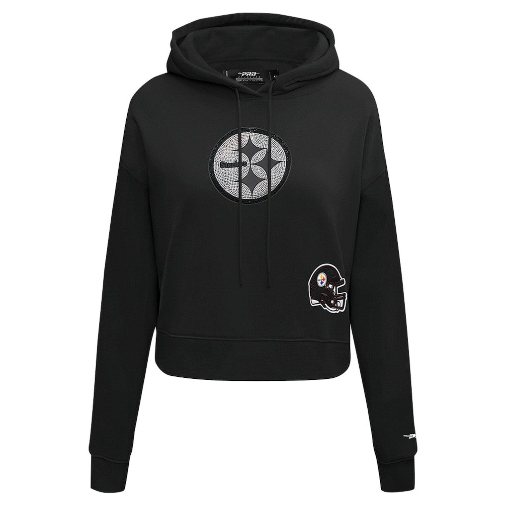 Pittsburgh Steelers  Pro Standard Women's Jeweled Cropped Pullover Hoodie