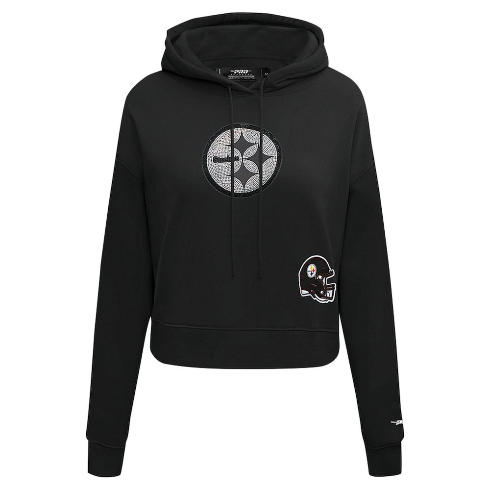 Pittsburgh Steelers  Pro Standard Women's Jeweled Cropped Pullover Hoodie