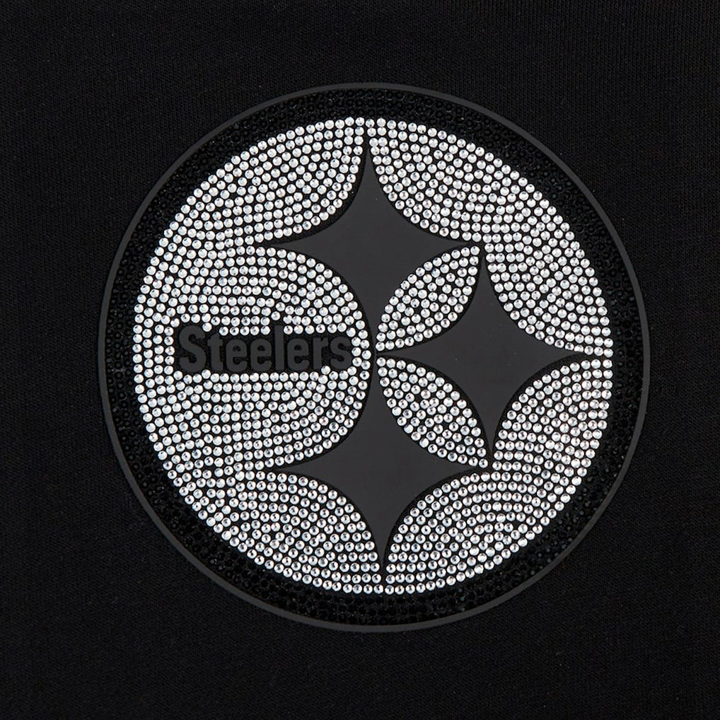 Pittsburgh Steelers  Pro Standard Women's Jeweled Cropped Pullover Hoodie