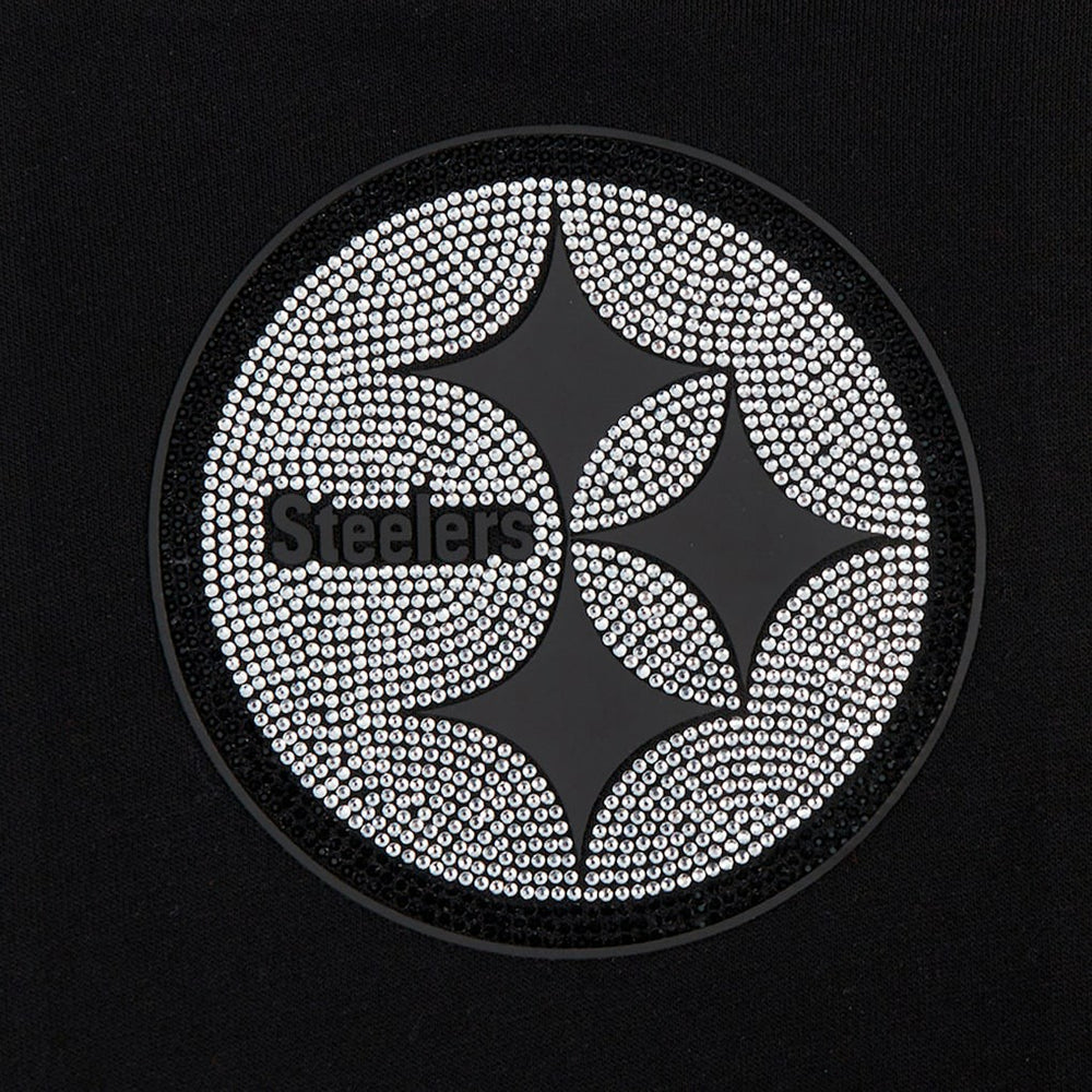 Pittsburgh Steelers  Pro Standard Women's Jeweled Cropped Pullover Hoodie