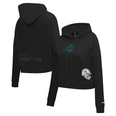 Miami Dolphins  Pro Standard Women's Jeweled Cropped Pullover Hoodie