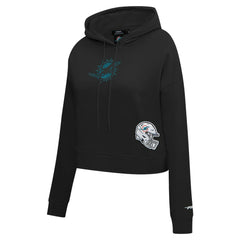 Miami Dolphins  Pro Standard Women's Jeweled Cropped Pullover Hoodie