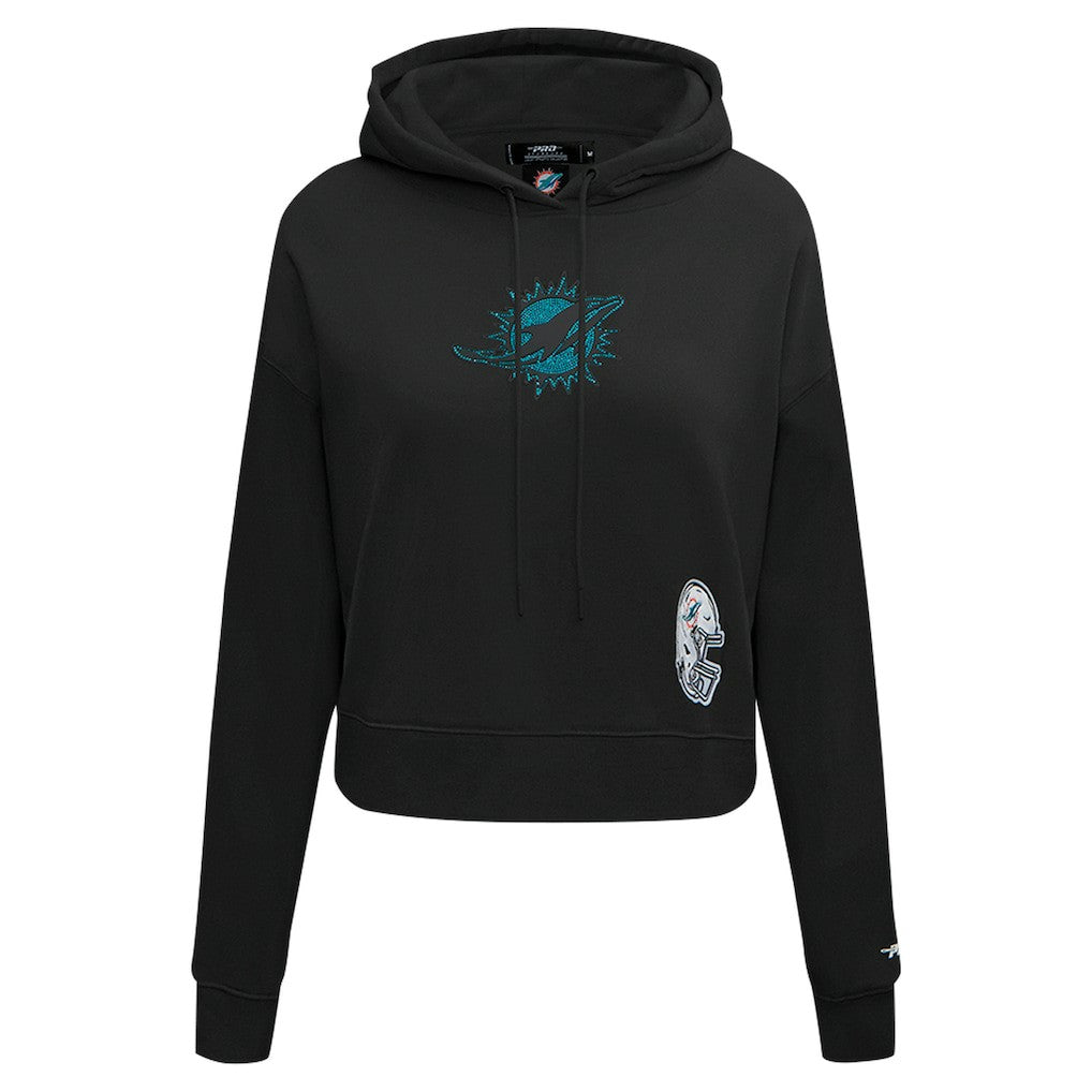Miami Dolphins  Pro Standard Women's Jeweled Cropped Pullover Hoodie