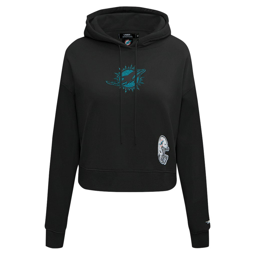 Miami Dolphins  Pro Standard Women's Jeweled Cropped Pullover Hoodie
