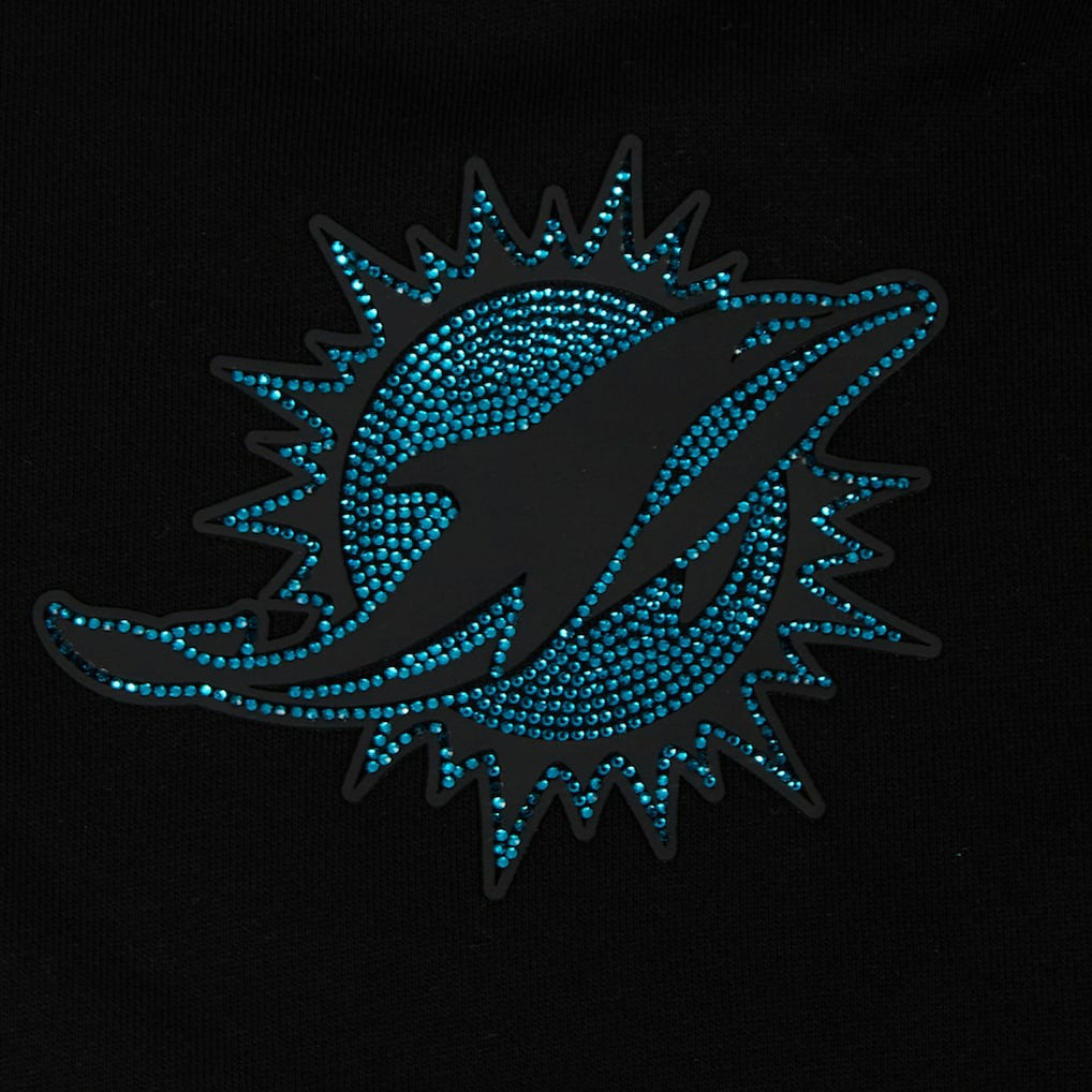 Miami Dolphins  Pro Standard Women's Jeweled Cropped Pullover Hoodie