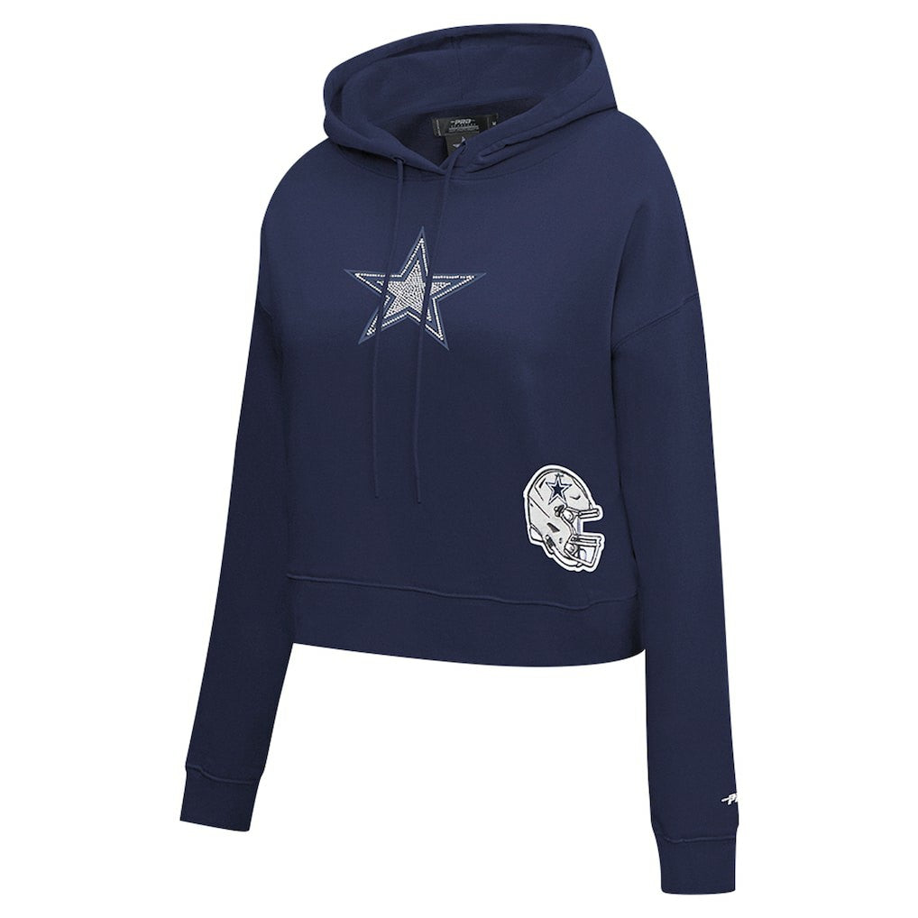 Dallas Cowboys  Pro Standard Women's Jeweled Cropped Pullover Hoodie