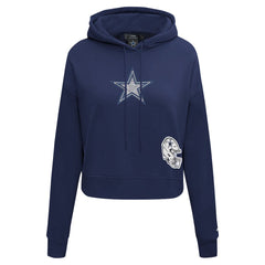 Dallas Cowboys  Pro Standard Women's Jeweled Cropped Pullover Hoodie