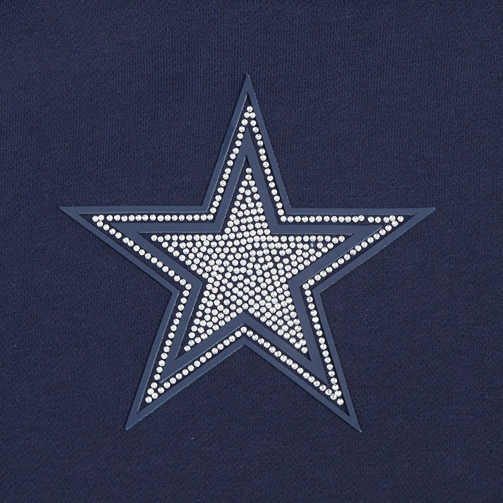 Dallas Cowboys  Pro Standard Women's Jeweled Cropped Pullover Hoodie