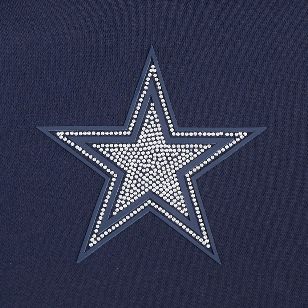 Dallas Cowboys  Pro Standard Women's Jeweled Cropped Pullover Hoodie