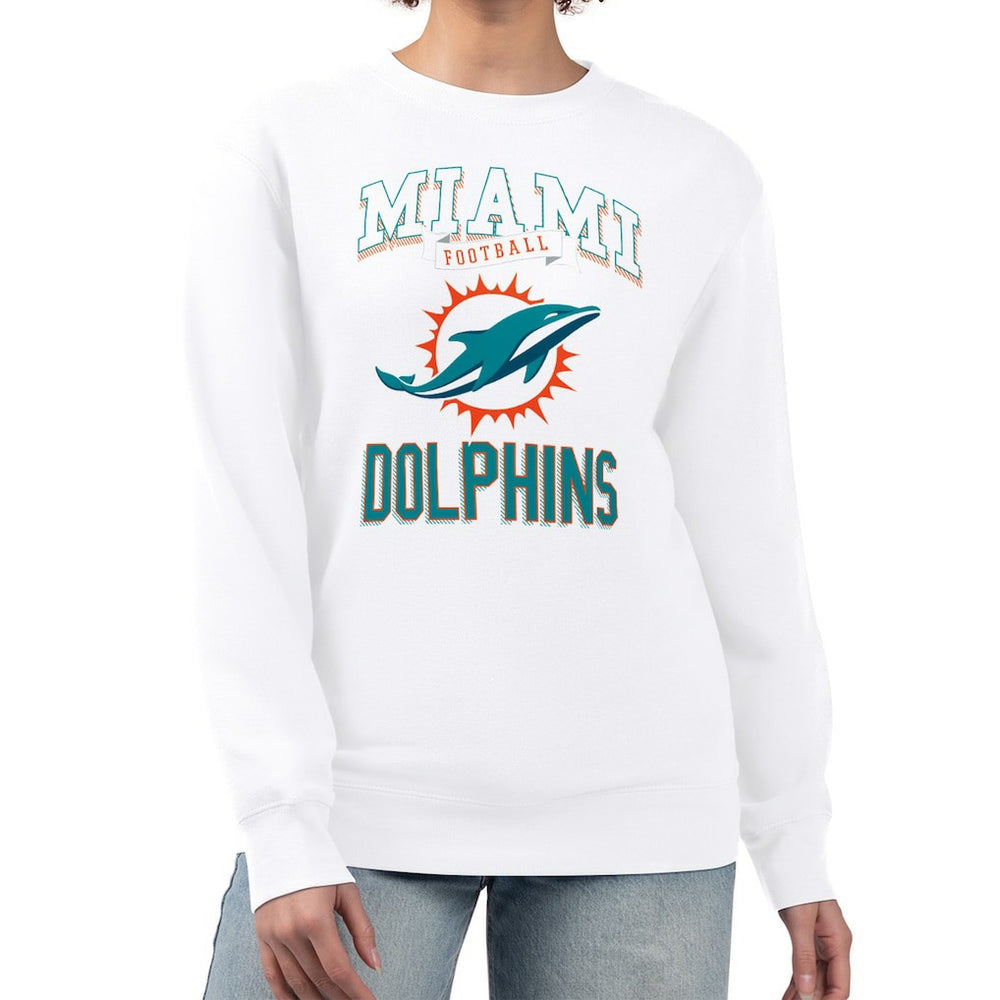 Miami Dolphins  G-III 4Her by Carl Banks Women's Team Logo Graphic Tri-Blend Pullover Sweatshirt