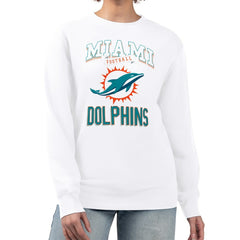 Miami Dolphins  G-III 4Her by Carl Banks Women's Team Logo Graphic Tri-Blend Pullover Sweatshirt