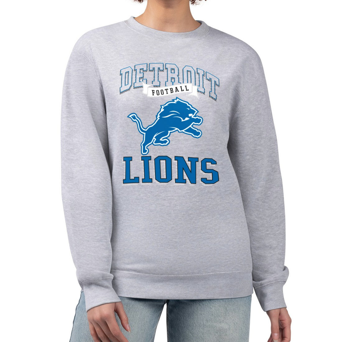 Detroit Lions  G-III 4Her by Carl Banks Women's Team Logo Graphic Tri-Blend Pullover Sweatshirt