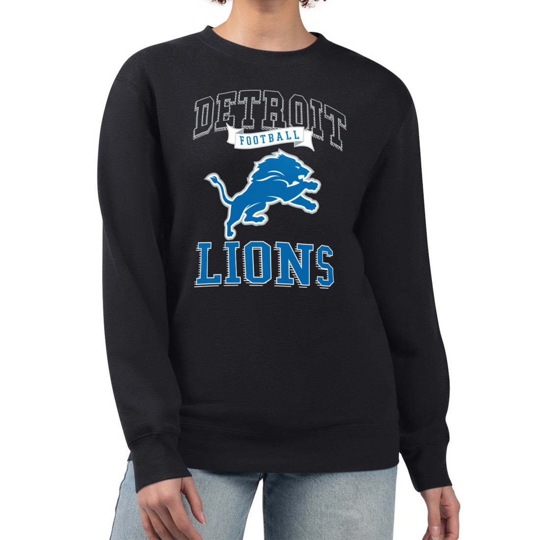 Detroit Lions  G-III 4Her by Carl Banks Women's Team Logo Graphic Tri-Blend Pullover Sweatshirt