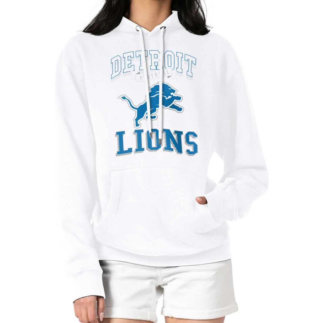 Detroit Lions  G-III 4Her by Carl Banks Women's Team Logo Graphic Fleece Tri-Blend Pullover Hoodie