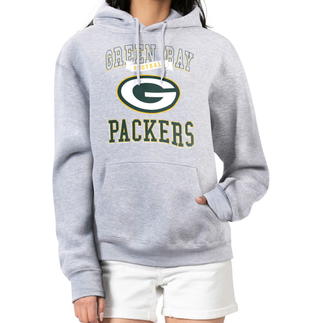 Green Bay Packers  G-III 4Her by Carl Banks Women's Team Logo Graphic Fleece Tri-Blend Pullover Hoodie