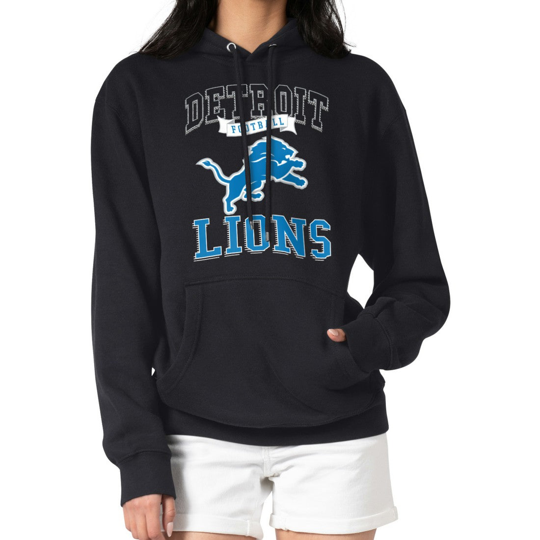 Detroit Lions  G-III 4Her by Carl Banks Women's Team Logo Graphic Fleece Tri-Blend Pullover Hoodie