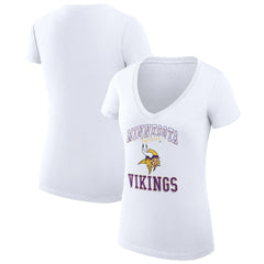 Minnesota Vikings  G-III 4Her by Carl Banks Women's Super-Slim Fit Lightweight Team Logo Graphic V-Neck T-Shirt