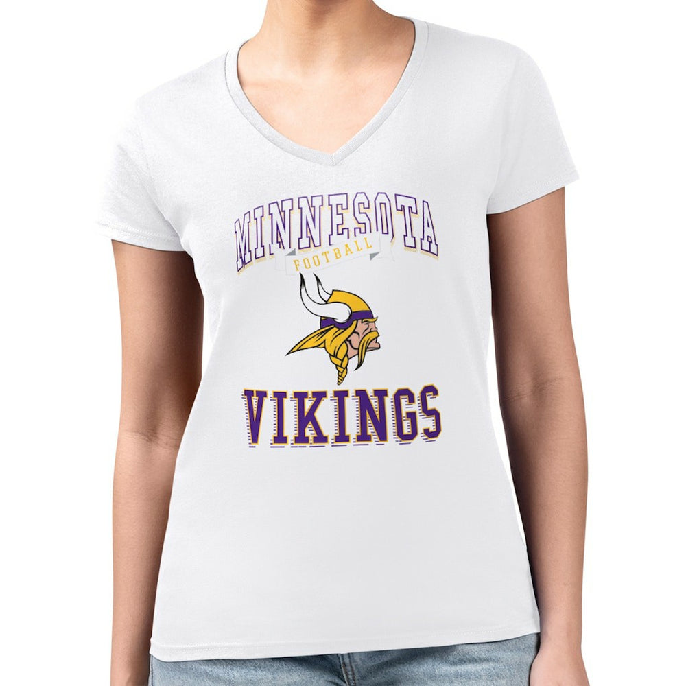 Minnesota Vikings  G-III 4Her by Carl Banks Women's Super-Slim Fit Lightweight Team Logo Graphic V-Neck T-Shirt