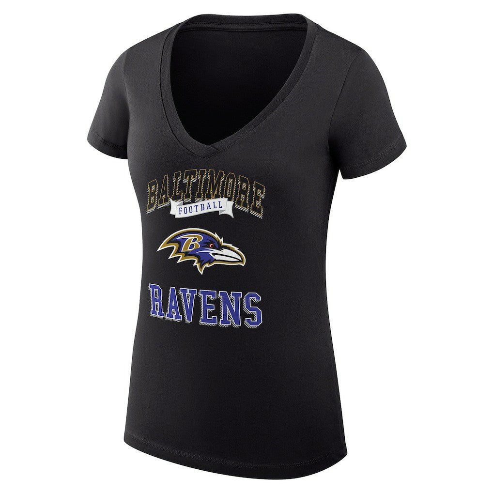 Baltimore Ravens  G-III 4Her by Carl Banks Women's Super-Slim Fit Lightweight Team Logo Graphic V-Neck T-Shirt