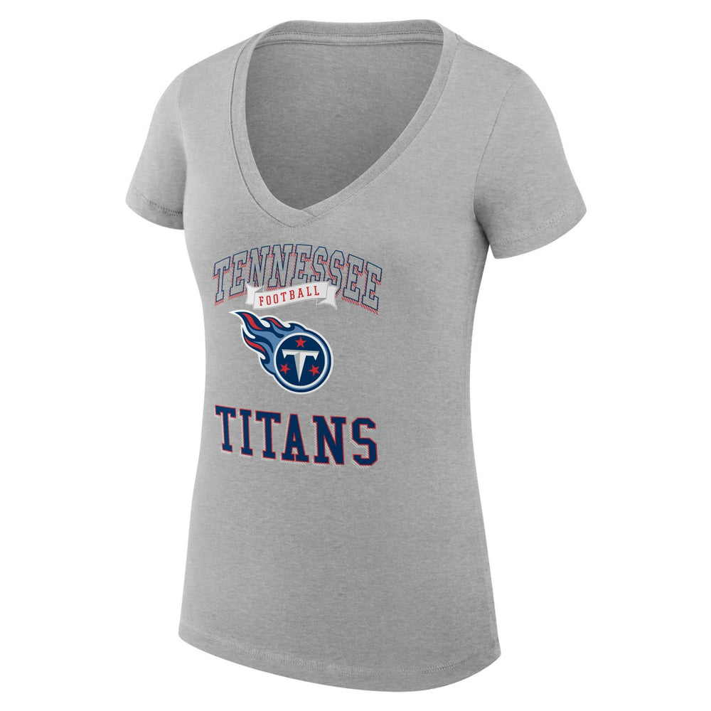 Tennessee Titans  G-III 4Her by Carl Banks Women's Super-Slim Fit Lightweight Team Logo Graphic V-Neck T-Shirt