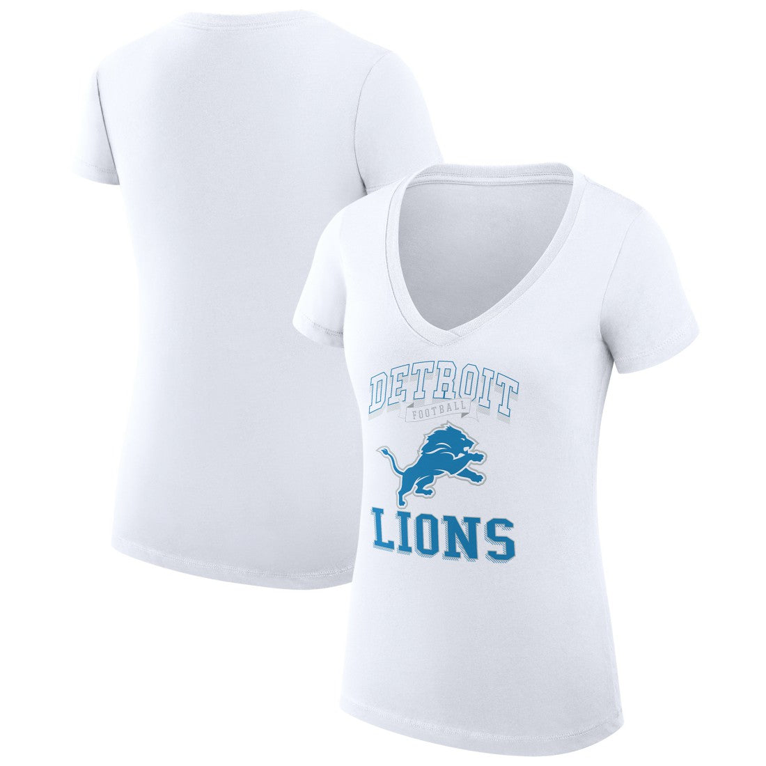 Detroit Lions  G-III 4Her by Carl Banks Women's Super-Slim Fit Lightweight Team Logo Graphic V-Neck T-Shirt