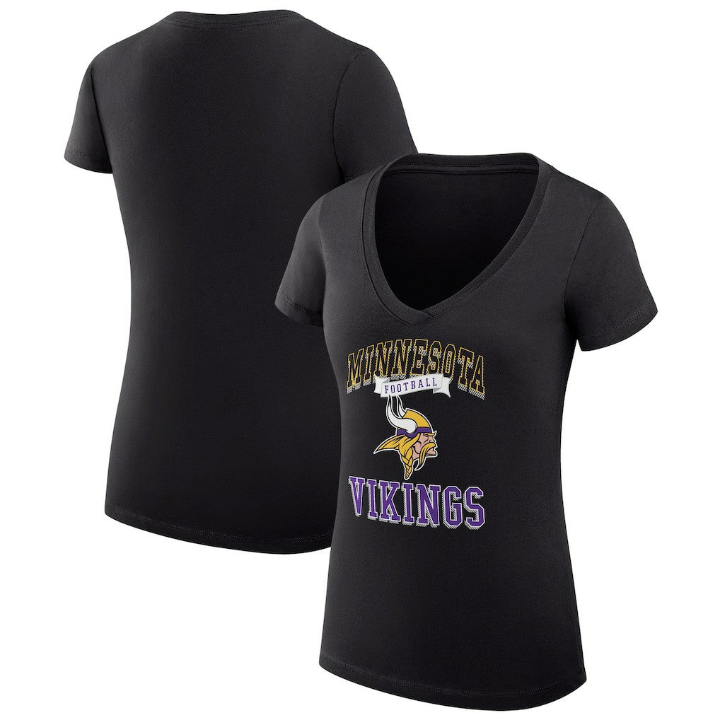 Minnesota Vikings  G-III 4Her by Carl Banks Women's Super-Slim Fit Lightweight Team Logo Graphic V-Neck T-Shirt