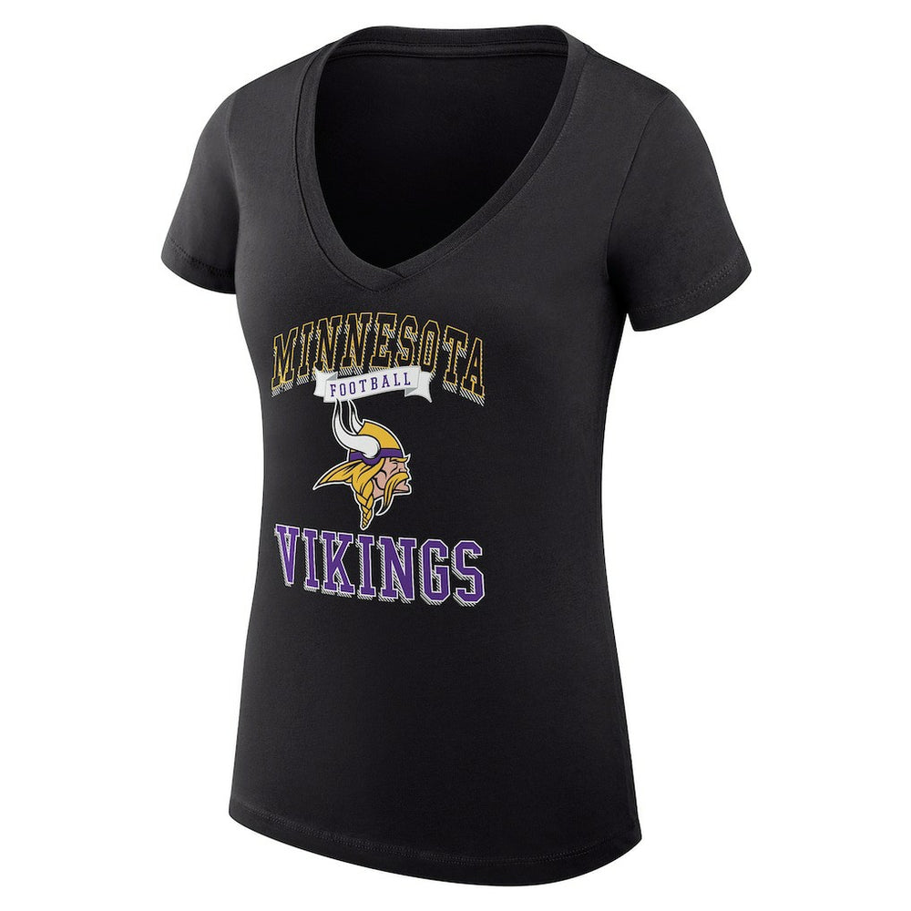 Minnesota Vikings  G-III 4Her by Carl Banks Women's Super-Slim Fit Lightweight Team Logo Graphic V-Neck T-Shirt