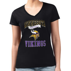 Minnesota Vikings  G-III 4Her by Carl Banks Women's Super-Slim Fit Lightweight Team Logo Graphic V-Neck T-Shirt