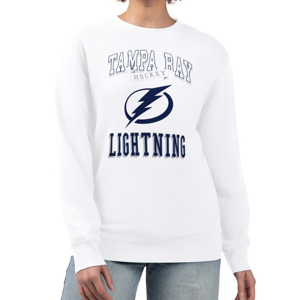 Tampa Bay Lightning G-III 4Her by Carl Banks Women's Team Logo Tri-Blend Fleece Pullover Sweatshirt On Sale