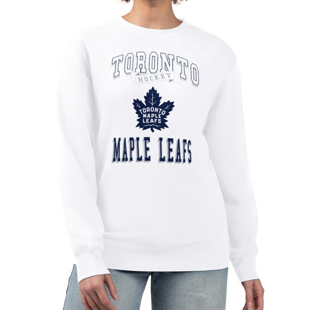 Toronto Maple Leafs G-III 4Her by Carl Banks Women's Team Logo Tri-Blend Fleece Pullover Sweatshirt Outlet