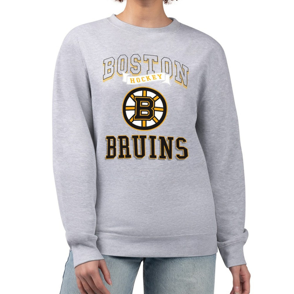 Boston Bruins G-III 4Her by Carl Banks Women's Team Logo Tri-Blend Fleece Pullover Sweatshirt On Sale